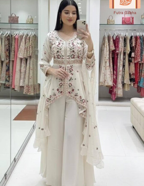 Exclusive Sequence Embroidered Top, Palazzo & Dupatta Wedding Coord Set